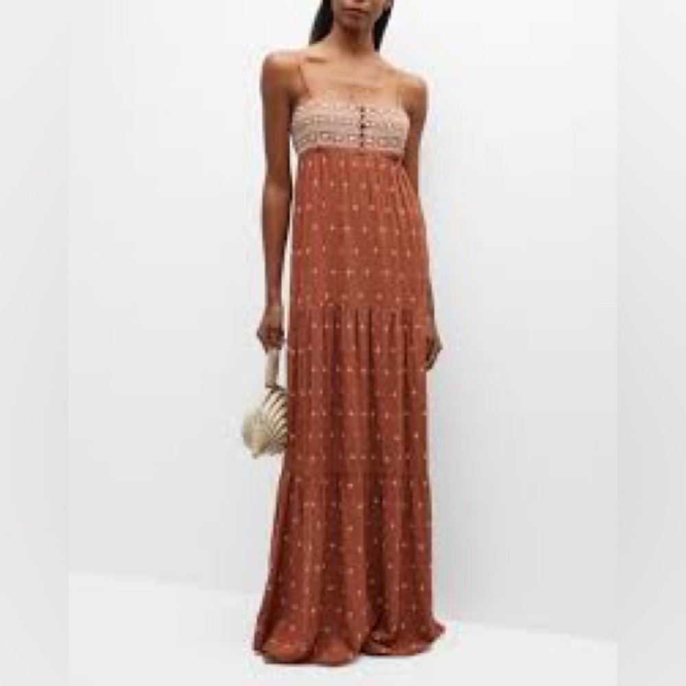 SPIRITUAL GANGSTER
Ditsy Print Embroidered Maxi Dress (D7)